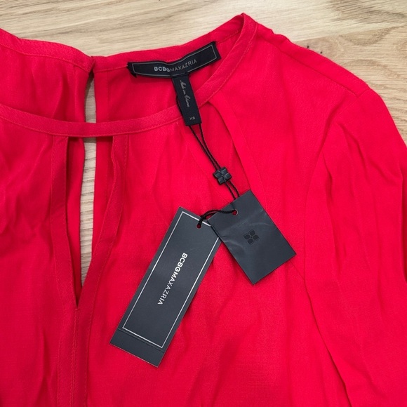 BCBGMaxAzria Vibrant Red Long Sleeve Dress - Picture 2 of 6